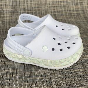 CROCS Kids' Crocband Geometric Glow-In-the-Dark Band Clogs Light Purple size 7